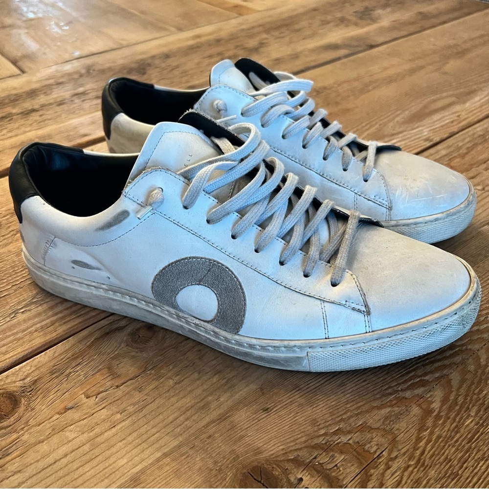 Oliver Cabell, The Low 1 | Belmont White Leather Sneakers, Men’s Size 10